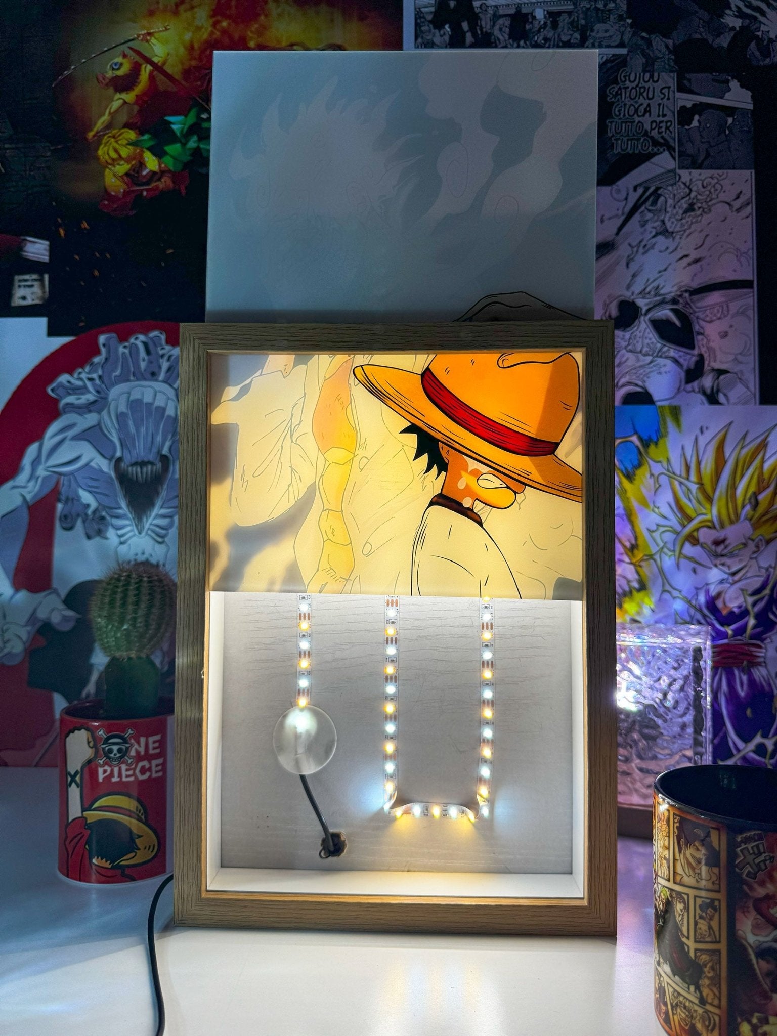 Gear 5 Monkey D. Luffy ED Light Painting Lamp Artwork - One Piece - Copisteria Graphic