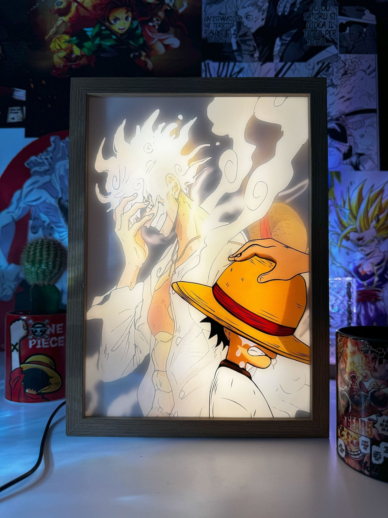 Gear 5 Monkey D. Luffy ED Light Painting Lamp Artwork - One Piece - Copisteria Graphic