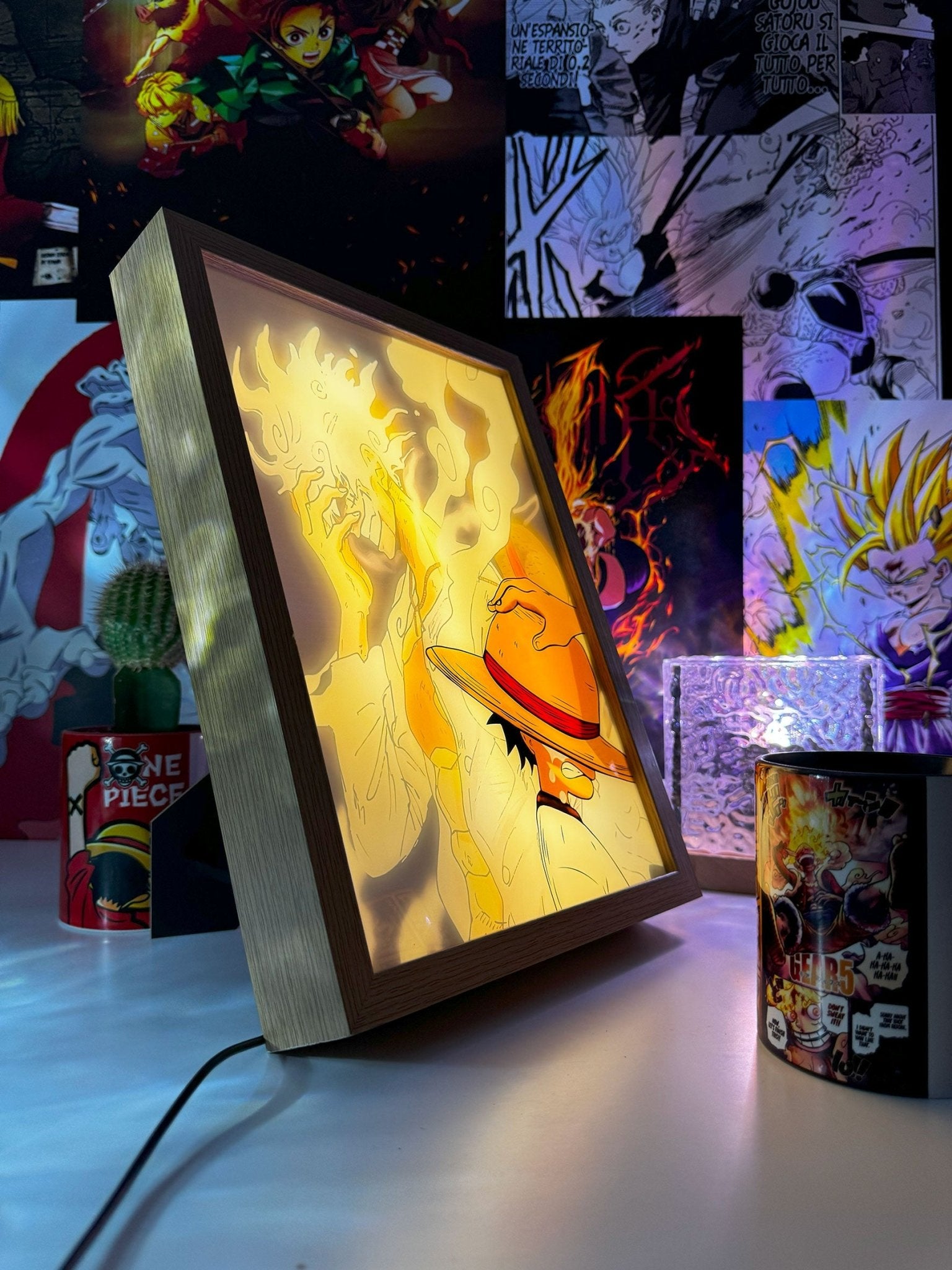 Gear 5 Monkey D. Luffy ED Light Painting Lamp Artwork - One Piece - Copisteria Graphic