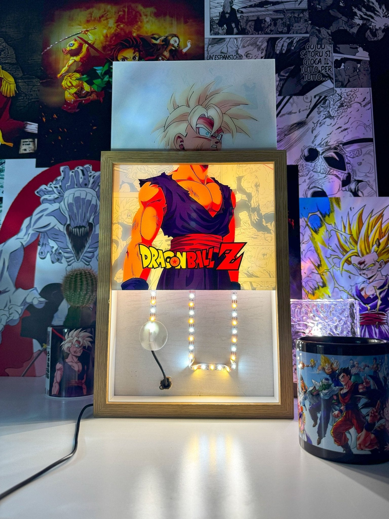 Gohan Super Saiyan 2 LED Light Painting Lamp Artwork - Dragon Ball - Copisteria Graphic