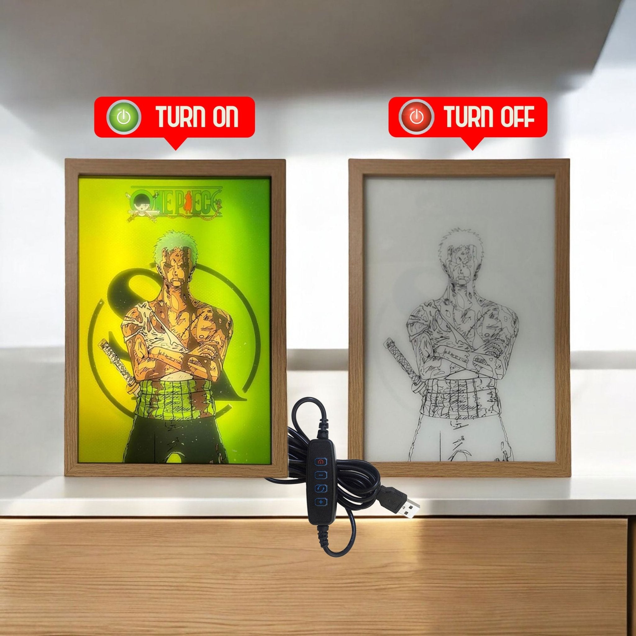 LED Light Painting Zoro Roronoa - One Piece - Copisteria Graphic