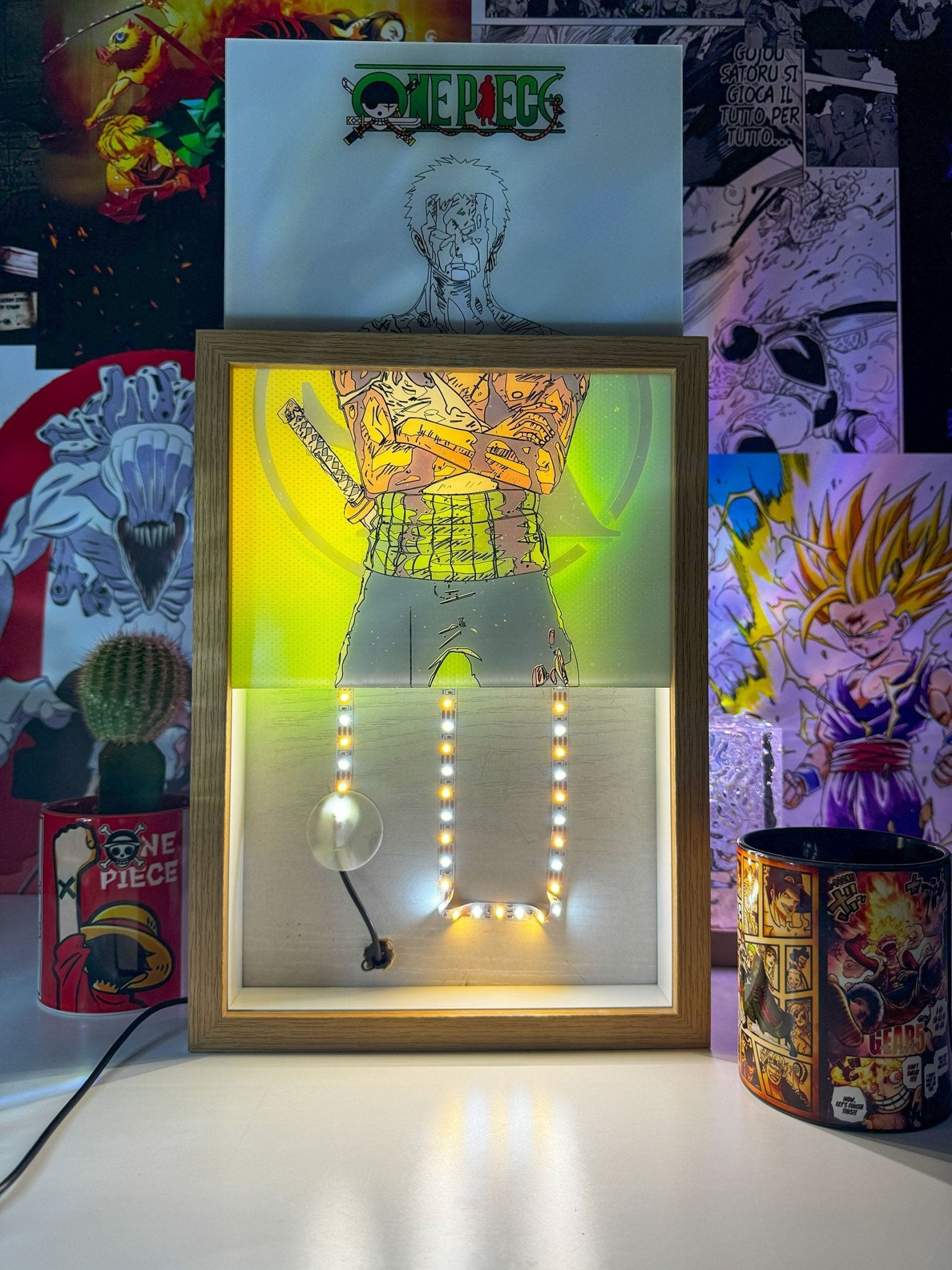 Zoro Roronoa LED Light Painting Lamp Artwork - One Piece - Copisteria Graphic