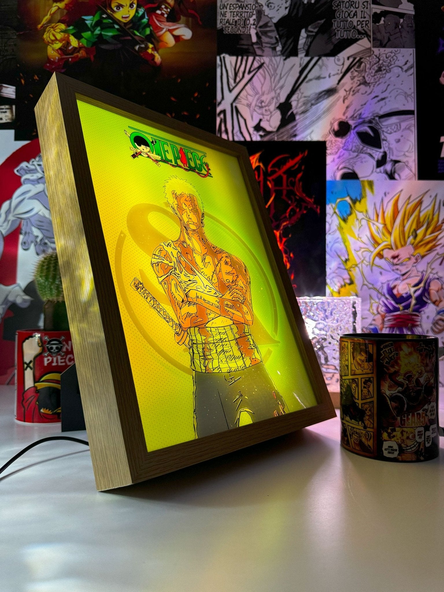 Zoro Roronoa LED Light Painting Lamp Artwork - One Piece - Copisteria Graphic