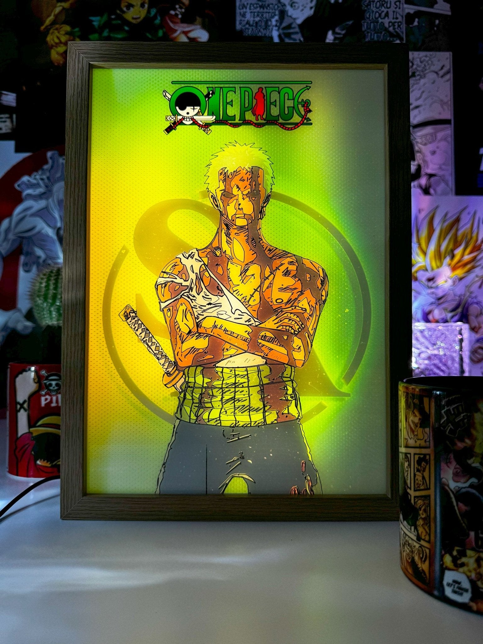 Zoro Roronoa LED Light Painting Lamp Artwork - One Piece - Copisteria Graphic